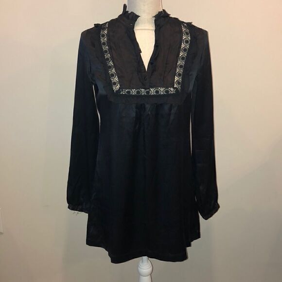 Joie silk & chiffon black dress - Picture 1 of 3